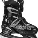 Lake Placid Boys Nitro 8.8 Adjustable Ice Skates (Large (4-7), Grey)