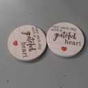 oFloral Inspirational Quotes Coasters for Drinks Start Each Day with Grateful Heart Cups Place Mats for Home Decor Set of 2, 4 Inch