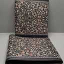 Collive Kitchen Mats for Floor 2PCS, Cushioned Anti Fatigue Mat Non Slip Waterproof Kitchens Sink Rug, Vintage Spring Floral Rugs Comfort Standing Mat for Laundry, Desk, Bar, Office, Black (17.3"x47"+17.3"x29")