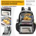 Stadium Approved Clear Backpack, Heavy Duty Transparent Bag for Concerts, Events, College & Workplace - Black