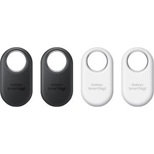 Samsung Galaxy SmartTag2, Bluetooth Tracker, Locator Tracking Device, Item Finder for Keys, Wallet, Luggage, Use w/Phones Tablets Android 11 or Later, 2023, 4 Pack, 2 Black, 2 White