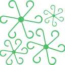 8PCS Plant Stem Supports for Indoor Plants, 4 Sizes Climbing Houseplant Stem Holders, Green Plastic Reusable Flower Trellis Stem Stabilizer, Plant Accessories for Flower Indoor Outdoor Garden