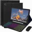 Backlit Keyboard Case for Samsung Galaxy Tab A9+/Plus 11 2023(SM-X210/X216/X218),A11Plus 11" 2025(SM-X310/X315/X236), 3 Color Backlit, Detachable Keyboard, with S Pen Holder and Mouse (Black)