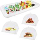 1PCS Inflatable Serving Bars and 3PCS Mesh Food Umbrella Covers Tent for Outdoor,Keep Salads Beverages Ice Cold - For Parties Indoor & Outdoor BBQ, Picnic Pool Party Supplies Luau Cooler (4PACK)