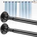 UIABOPZ Shower Curtain Rods, 2964inch Adjustable Shower Pole  Heavy Duty Shower Rods for Bathroom Matte Black (1 Pack)