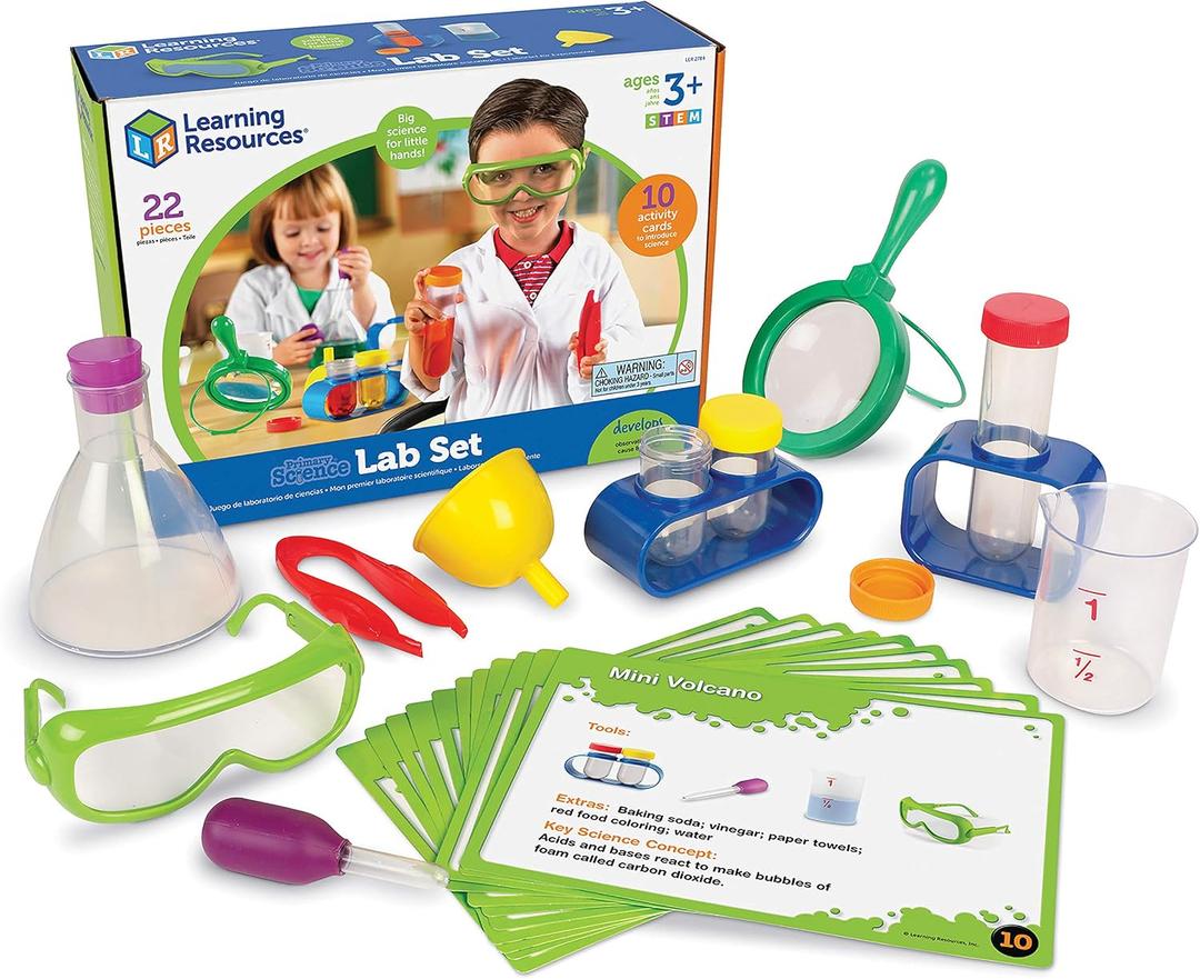 Learning Resources Primary Science Lab Activity Set - Experiments for Kids, Chemistry Toy, Pretend Play, STEM Projects, Classroom Must Haves, Teacher Supplies, Montessori Gifts for Boys and Girls