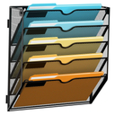 SUPEASY Wall File Organizer Mesh Office Mail Holder, Hanging Wall Organizer Magazine Rack for Office Black, 5 Tier