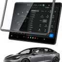 Tempered Glass Screen Protector For Tesla Model Y Accessories(2020~2024)& 2017-2023 Model 3 Accessories - [No More Glare& Fingerprint] -No Bubble Tempered Glass Case, HD & 9H Anti-scratch