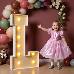imprsv 3FT Block Marquee Letters Light Up Letters for Birthday Baby Shower Party Backdrop Decor, Large Light Up L for Wedding Decorations Engagement Party Decorations