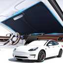 Car Windshield Sunshade Universal Sun Visor Front Window Shades, Foldable Reflective Fits for Model 3/Y 2016 to 2026 (55.9" x 37.4")