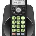 [New] VTech VG131-11 DECT 6.0 Cordless Phone - Bluetooth Connection, Blue-White Display, Big Buttons, Full Duplex, Caller ID, Easy Wall Mount, 1000ft Range (Black)