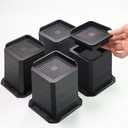 Wanry flourigems Bed Risers Heavy Duty, Adjustable Furniture Risers 1-4 inch, L Shape Bed Lifts Risers for Table Legs, Couch, Sofa, Desk, Cabinet Leg Frames(Black,1-4 inch) 6 Count