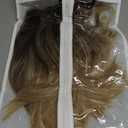 Novastel Golden Blonde Gradient Human Hair Wigs for Women Middle Part Shoulder Length Straight Bob Short Hair Glueless Lightweight Natural Look (Light Golden)