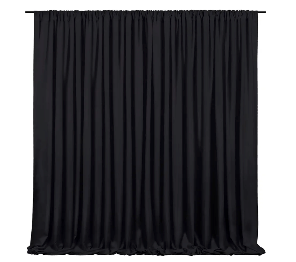 6 ft x 6ft Wrinkle Free Black Backdrop Curtain Panels, Polyester Photography Backdrop Drapes, Wedding Party Home Decoration Supplies