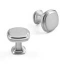 HESTIA HARDWARE 10 Pack Knobs for Cabinets and Drawers | Square Satin Nickel Cabinet Knobs and Kitchen Hardware | Brushed Nickel Vintage Drawer and Dresser Knob (Z20.10.S)