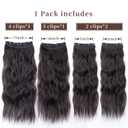 Clip in Synthetic Hair Extensions Long Wavy 4PCS Thick Hairpieces Dark Brown Fiber Double Weft Natural Hair Extensions 20 Inch for Women (4pcs, 20Inch, 6A#)