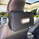 Noaman Upgraded Large Car Tissue Holder Premium PU Leather Tissues Box Cover Backseat Rectangular Napkin Holder for Car Fits for 120 Standard Kleenex Tissues Box for Car Organization Accessories Black