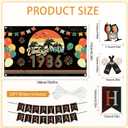 Happy 40th Birthday Decorations, Vintage 1986 Party Supplies, Happy Birthday Banner, Sash, Backdrop, Honeycomb, Swirls, Paper Fans, Cake Topper, Celebrate 40 Year Old Decor