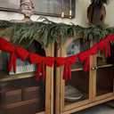 Christmas Decorations - 6 Ft Red Velvet Bow Garland - Xmas Decor for Mantel Fireplace Shelf Cabinet Stand Door Window Frame Bedroom Living Room Home Entryway Indoor Holiday Decoration