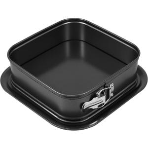 Springform Cake Pan, 9.5 x 9.5Inch Square Cheesecake Pan, Tiramisu Bakeware with Nonstick Removable Bottom, Non-Stick Baking Pan Mold Leakproof - Black
