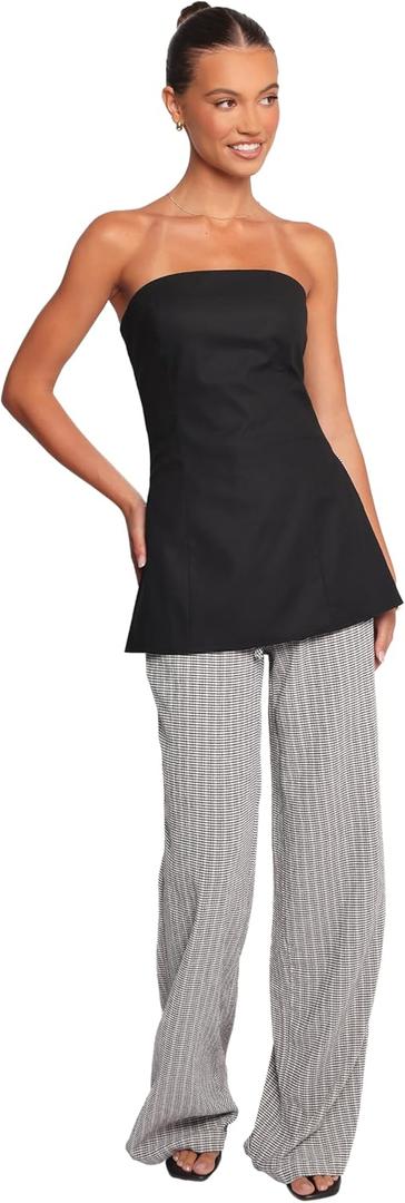 Petal & Pup Women's Afton-Pant-Black-White (Medium)