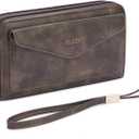 CLUCI Wallet Women Capacity Wristlet Purse for Women Long Ladies Wallet RFID Blocking Multi Credit Card Holder