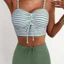 Herseas High Waisted Bikini Sets for Women Floral Print Two Piece Tummy Control Swimsuits Drawstring Short Bathing Suit (Green, S)