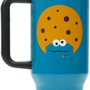 Bioworld Sesame Street Cookie Monster 40 Oz Blue Stainless Steel Tumbler with Handle