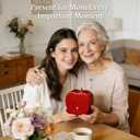 Forever Red Roses in A Box Preserved Rose with Rainbow Necklace Heart Box to My Love Birthday Gift for Women Mom Wife Girlfriend