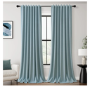 Aqua Blue Blackout Curtains 102 Inches Long for Bedroom Back Tab Linen Black Out Drapes Thermal Insulated Modern Elegant Light Blue Room Darkening Window Curtain Panels 102 Length for Kids Nursery