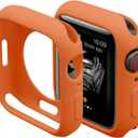 Slim Bumper Case Compatible with Apple Watch, Soft Silicone TPU Protective Cover, Rugged Frame with Open Screen Design Protector for iWatch Series Ultra 3/2/1, 49mm (Orange)
