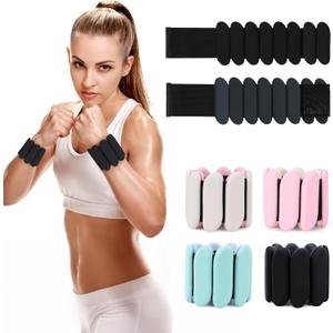 Wrist Weights, 2Pcs Wearable Wrist Ankle Weights for Women and Men, Adjustable Silicone Bracelets Suitable for Walking, Yoga, and Gym, Arm & Leg Workout, 2lb (Black)