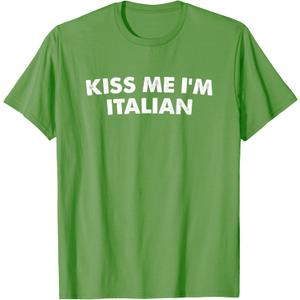 Kiss Me I'm Italian St Patricks Day T-Shirt (Grass Green), S