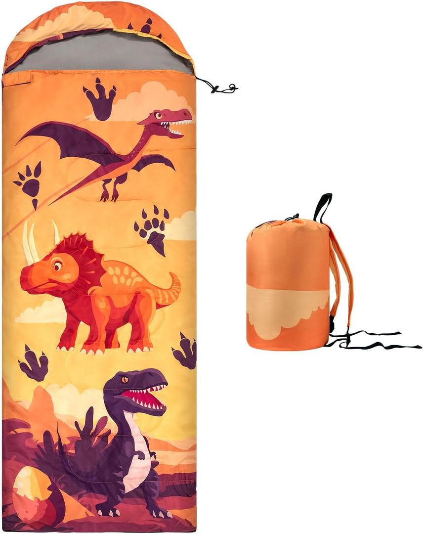 Kids Sleeping Bag for Camping - Lightweight 3 Season Child Backpacking Sleeping Bag for Girls and Boys, Waterproof Compact Youth Camping Gear for Outdoor by Croosseoutdoors