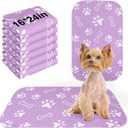 BEAUTYZOO 6 Pack Washable Pee Pads for Dogs, Reusable Puppy Pads for Potty Training, Waterproof Super Absorbent Whelping Pads Mats Non Slip Against Urine for Small Medium Dogs Cats, 16" x 24" (Purple)