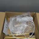 UpgradedDimmable Gold Floor Lamps for Living Room, 11W LED Bulb Included, Modern Standing Lamp with Marble Base, Tall Pole Light with White Linen Shade for Bedroom Reading Office Corner Nursery