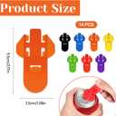 14 PCS Colorful Drink Can Protector Cap, Leakproof Soda Top Ring Opener Tool for Pop Coke Beer, Premium Plastic Shields Can Openers for Prevent Dust at Party BBQ Beach, Manual Easy Can Opener