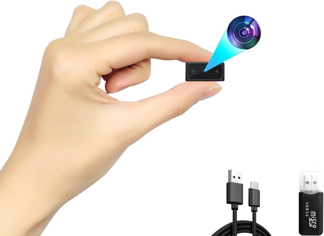 Hidden Camera Mini Spy Camera 1080P Small Security Camera, Tiny Portable Camera, Covert Nanny Cam, Indoor Home Office Security Cameras, Night Vision, Motion Detection, Gravity Sensor, Loop Record