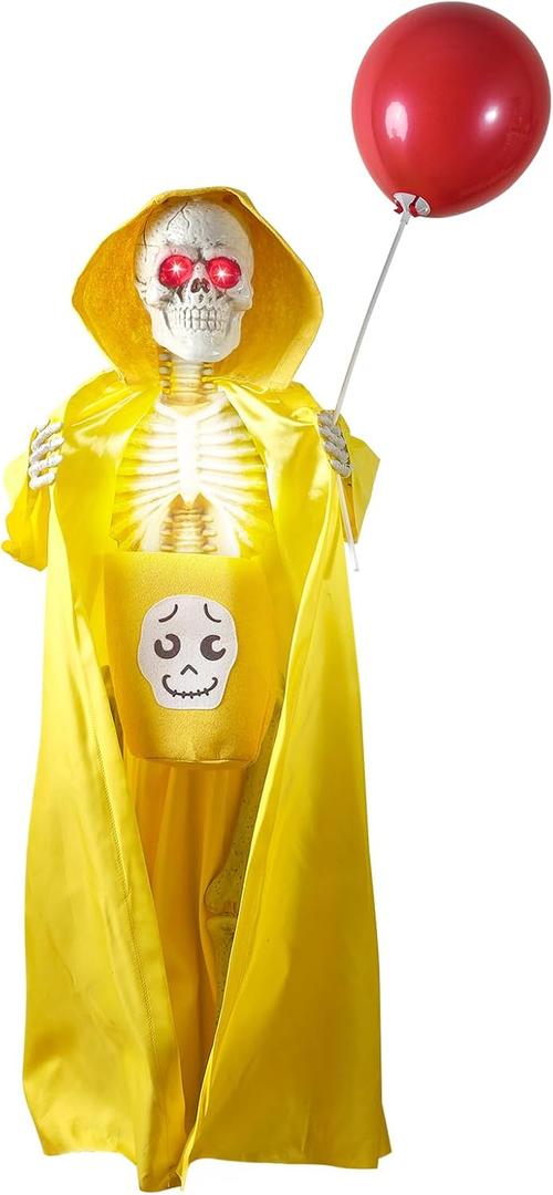 Halloween Animatronics Decorations Outdoor for Holding Candy and Gifts, 37 Inch Life Size with Balloon, Sound-Activated Sensor, Scary Decor for Home Party Indoor Outside Garden Lawn Grave Yard