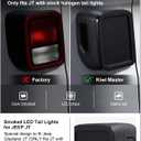 Kiwi Master LED Tail Lights for 2020-2026 Jeep Gladiator JT Accessories, Black Housing Smoke Lens, Pair