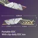 Folding Lock Back Utility Knives, Heavy Duty Folding Box Cutter, Pocket Carpet Cutter Knife Handmade With Clip (Black)