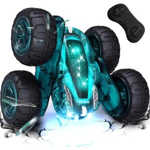 Tecnock Remote Control Car, 2.4GHz RC Cars with USB-C Easy Charging, 4WD Double Sided 360 Rotates and Flips RC Stunt Car, Toys Gift for Boys and Girls Ages 6-8, 8-12