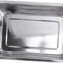 BEBEMOKO 1pc Stainless Steel Storage Tray Rectangular Plate Multifunctional Kitchen Food Tray Silver Plate for Bbq Dinner Fruits Restaurant Outdoor