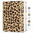 Taja Lined Spiral Notebook Journal for Work, 300 Pages Thick B5 (7.1"x10") College Ruled Journal for Women & Writing, Hardcover Notebook for Note Taking, Perfect for Office Home School Supplies, Leopard