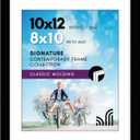 Americanflat 10x12 Picture Frame with Shatter-Resistant Glass - Use as 8x10 Frame with Mat or Display 10x12 Photo Without Mat - Signature Collection - Picture Frames for Wall Display - Black