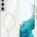 Hensinple for Samsung Galaxy S22 Case 6.1", Galaxy S22 Phone Case Magnetic [Compatible with MagSafe], Clear Hard Back Slim Drop Proof Magnetic Cover for Samsung S22 5G, White