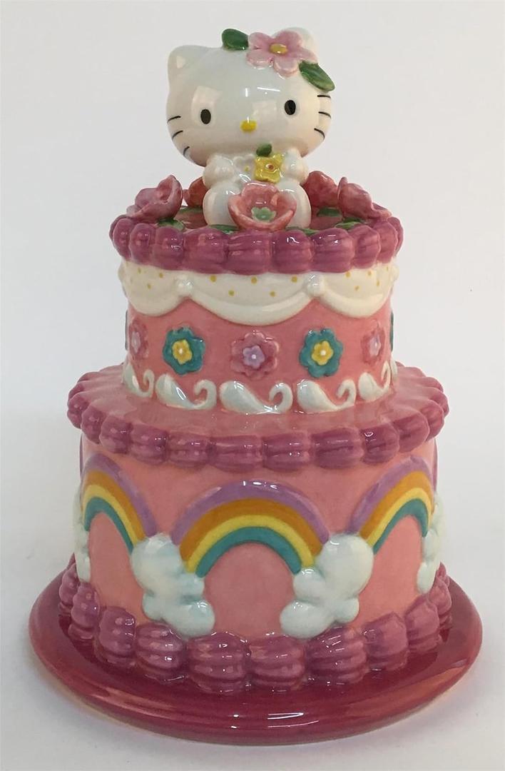 Hello Kitty Cake Bank, 6" L x 6" W x 8" H Created by Blue Sky Clayworks Hello Kitty Cake Bank, 6" L x 6" W x 8" H Created by Blue Sky Clayworks
