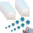 IKJNMLP 10 PC Round Ball-shaped Belly Button Plug Belly Button Shaper Post Tummy(5 Different Sizes) and 15 pc Breathable Belly Button Patch (Sky blue)