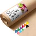 Flower Wrapping Kraft Paper, 12" x 1200" (100 ft), 45 lbs Thickness Brown Paper Roll for Bouquet Wrapping, Floristic Shops, and Flower Decorations