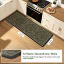 Collive Kitchen Mats for Floor, Cushioned Anti Fatigue Mat Green Floral Rugs Non Skid Waterproof Sink Rug, Memory Foam Comfort Standing Mat for Office, Laundry, Desk, 24''x71''